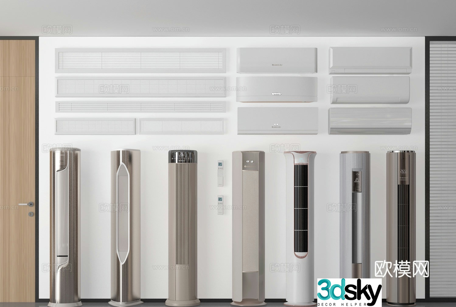 Vertical air conditioner air outlet hanging 3D model