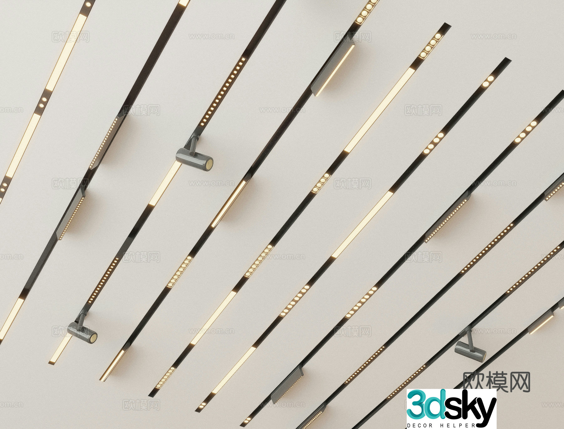 Modern magnetic light track light 3d model