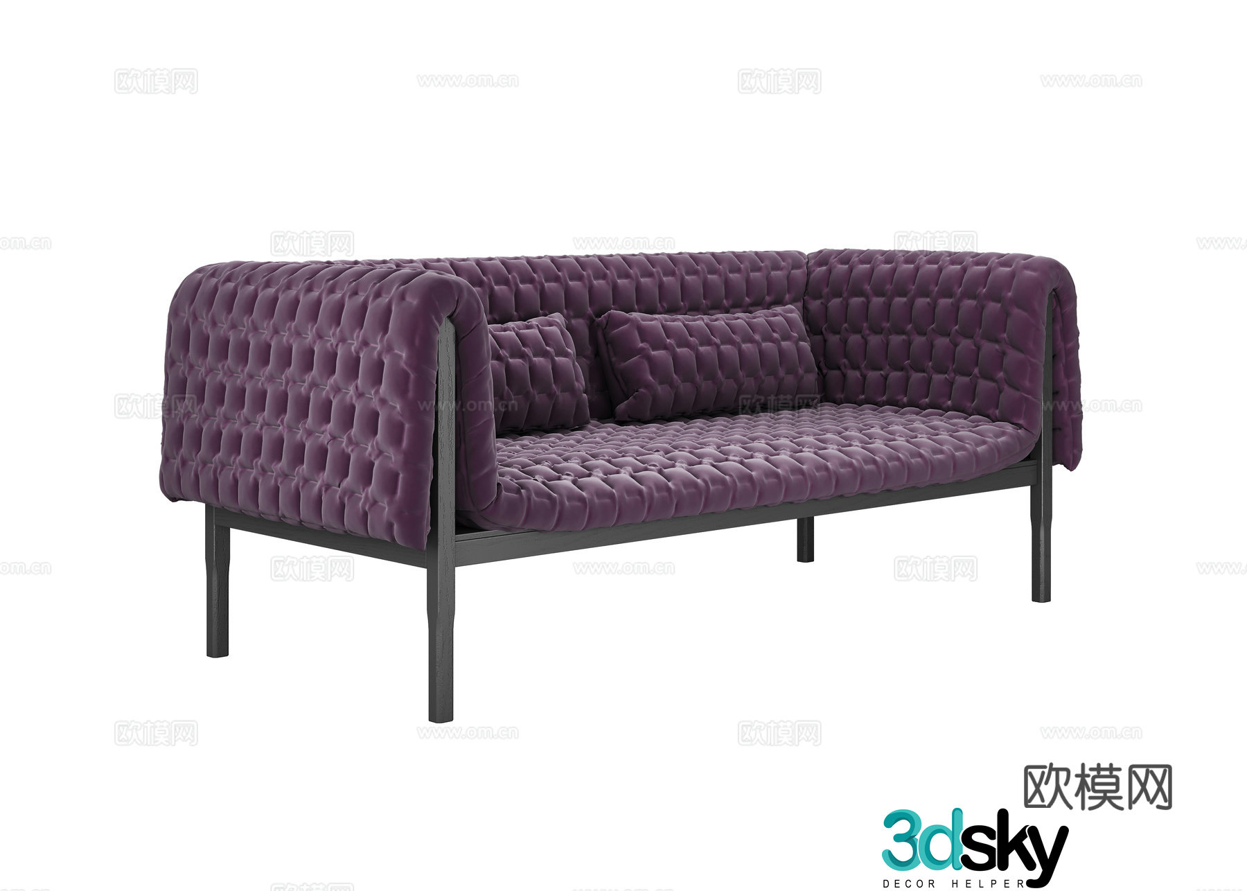Modern three-seat sofa 3d model