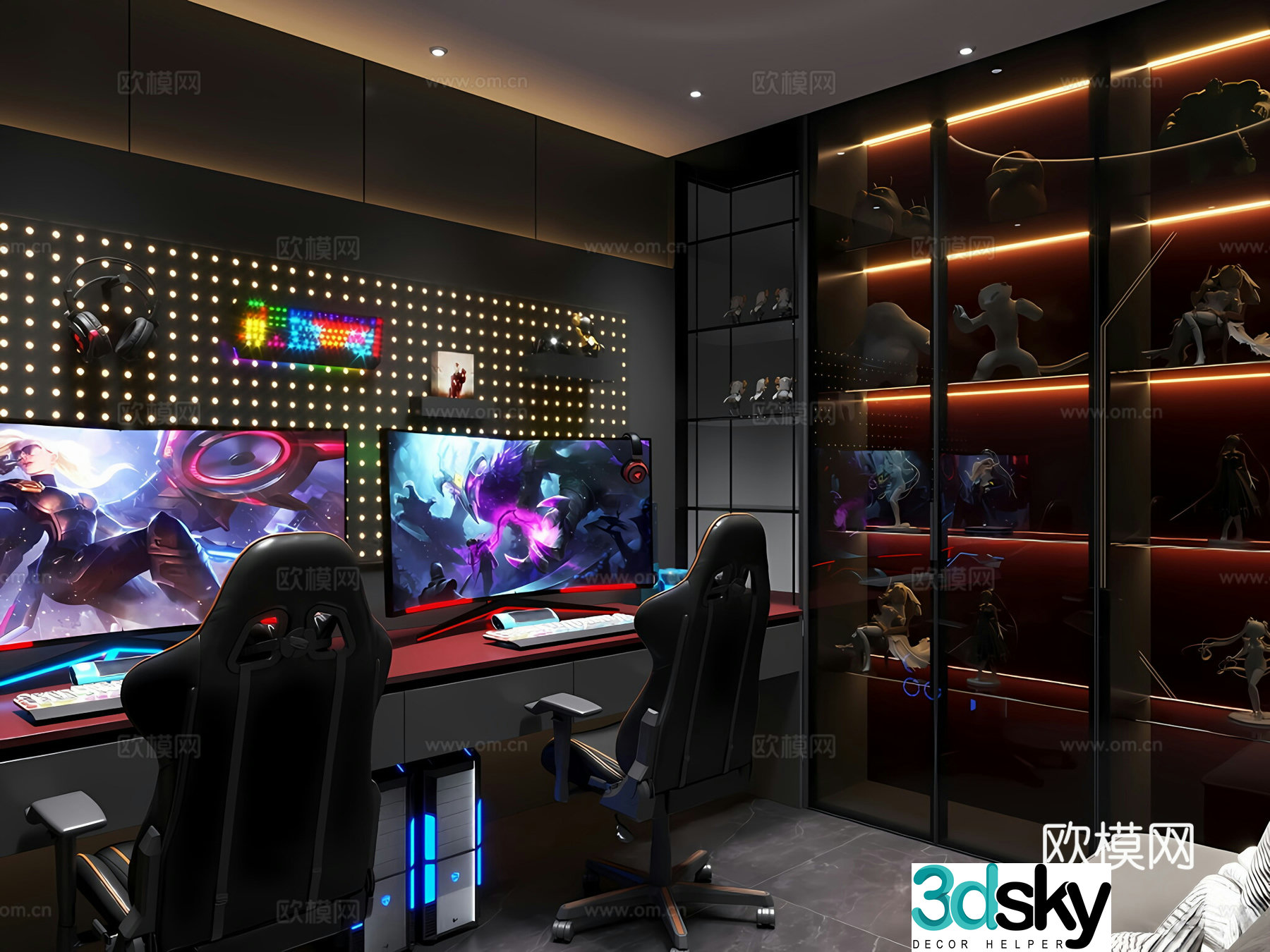 Modern eSports room 3D model