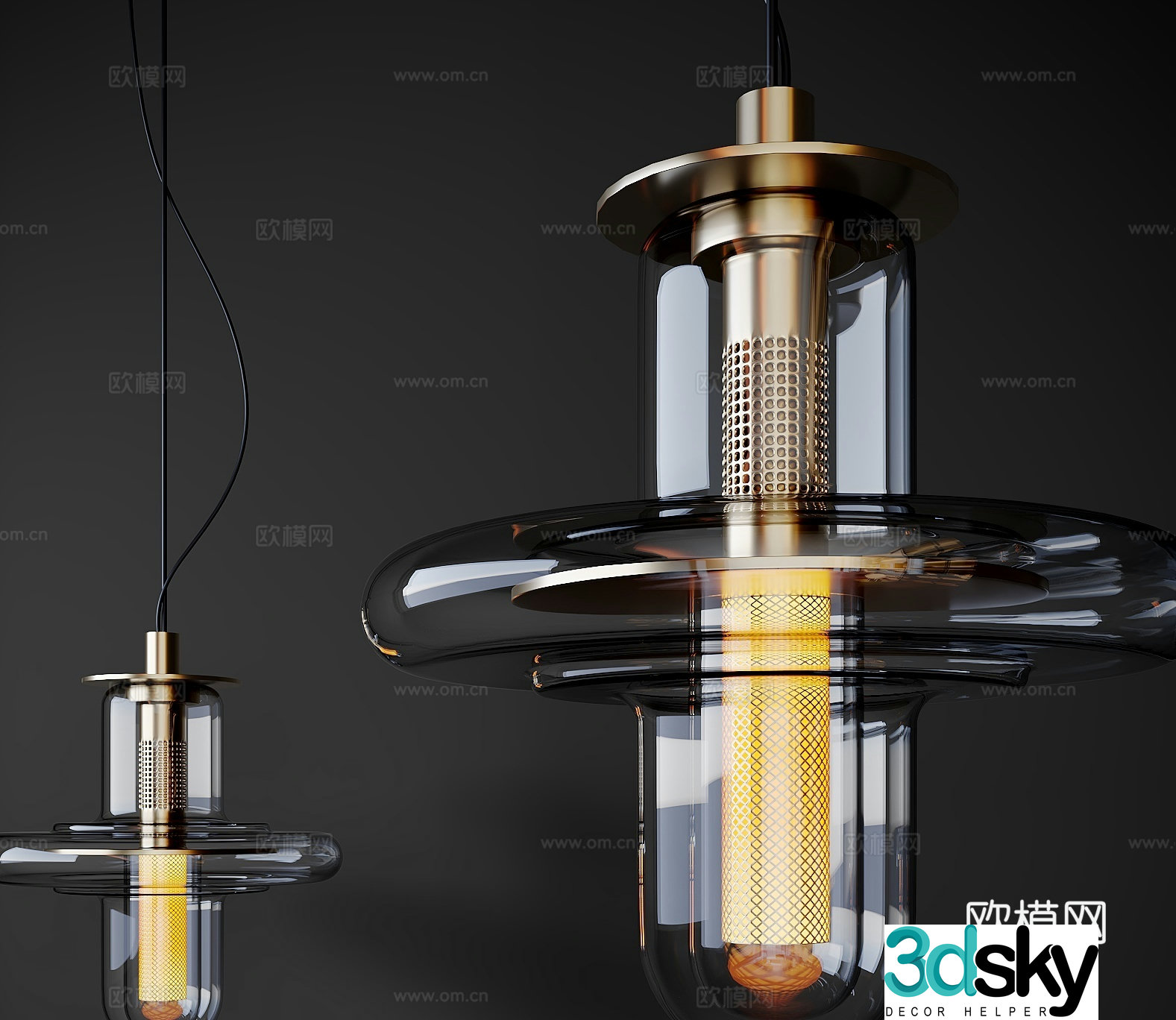 glass chandelier 3d model