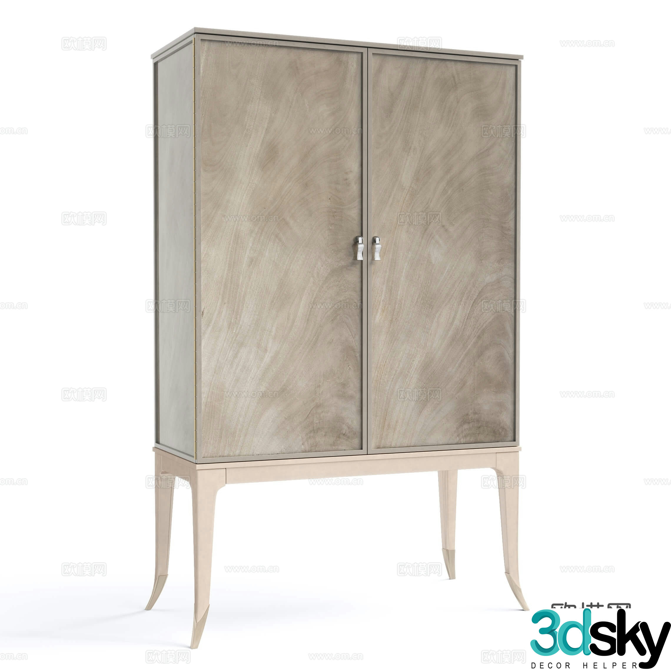 French decorative cabinet tall cabinet 3d model