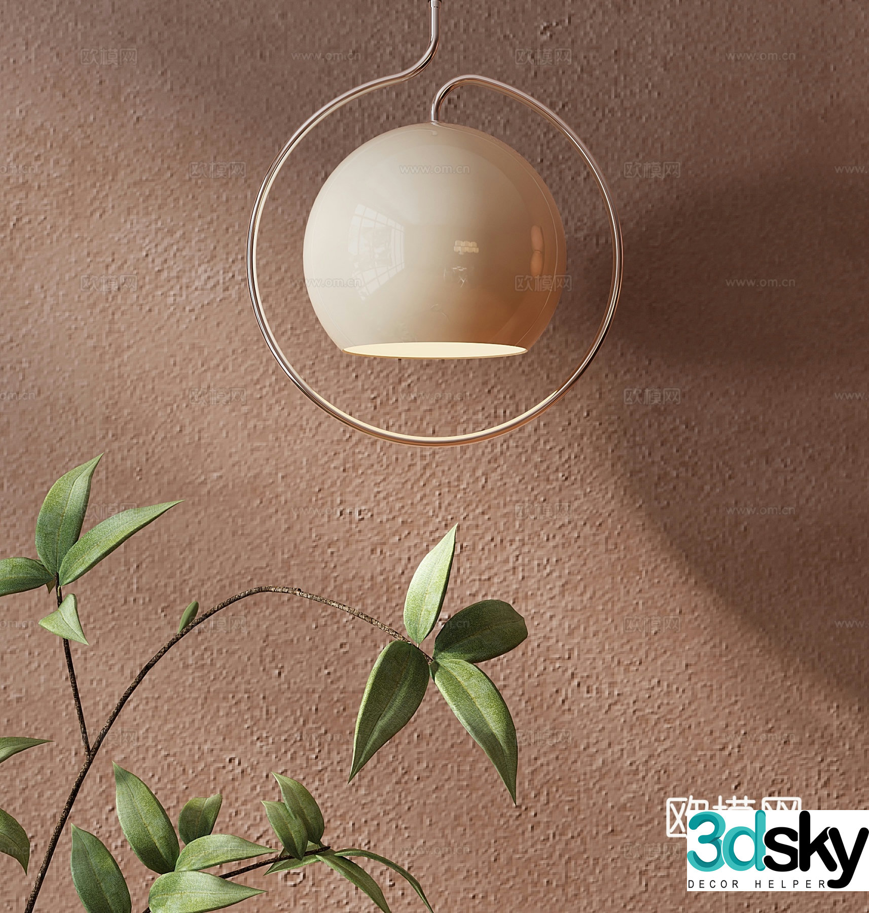 Medieval style small chandelier 3D model