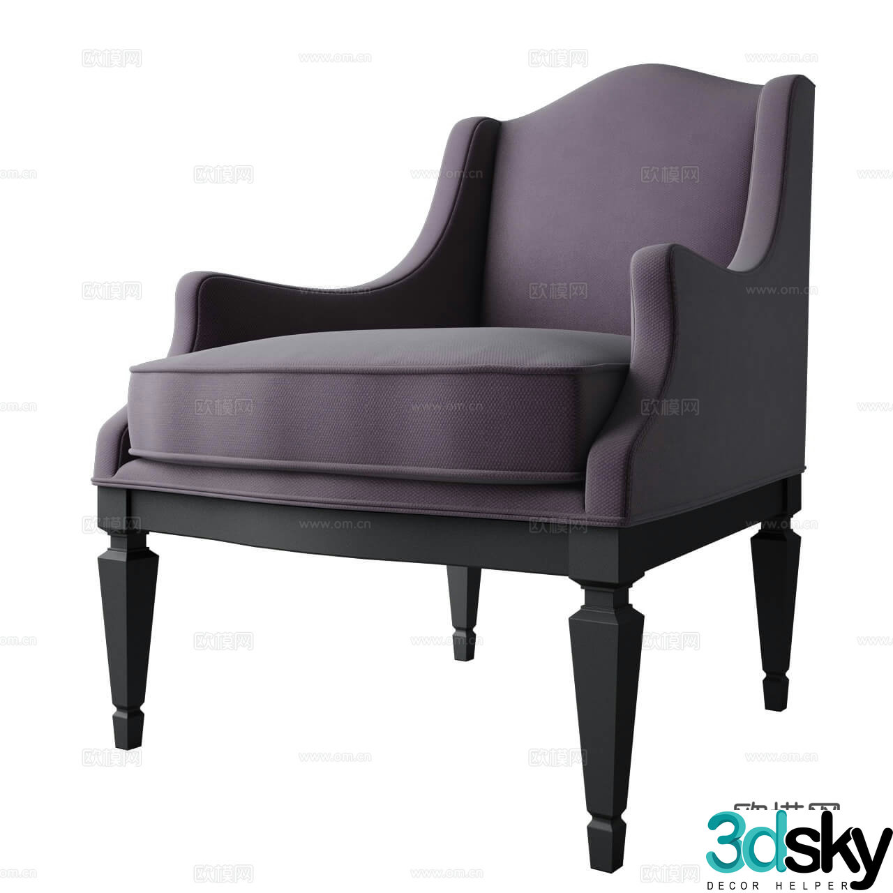 Simple European sofa chair single sofa 3d model