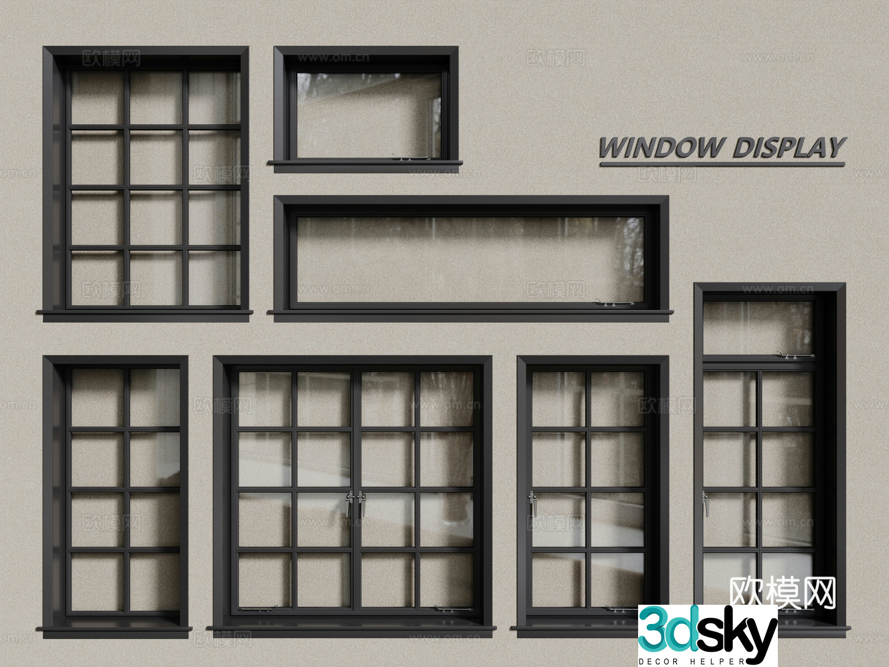 Aluminum alloy windows casement windows floor-to-ceiling windows 3d model