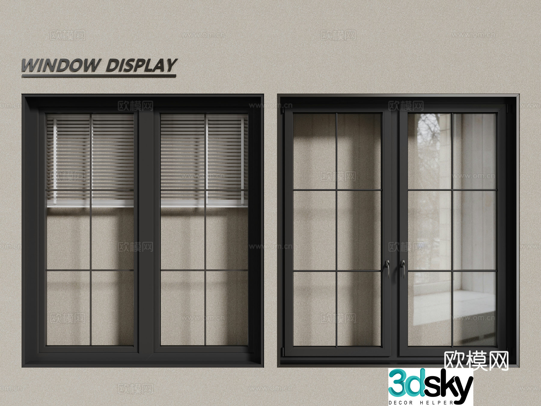 Aluminum alloy windows casement windows floor-to-ceiling windows 3d model