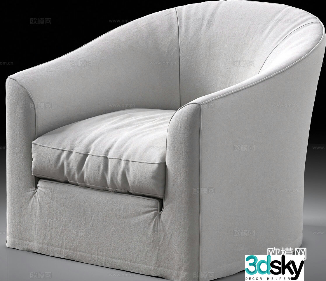 Wabi-sabi single sofa 3d model