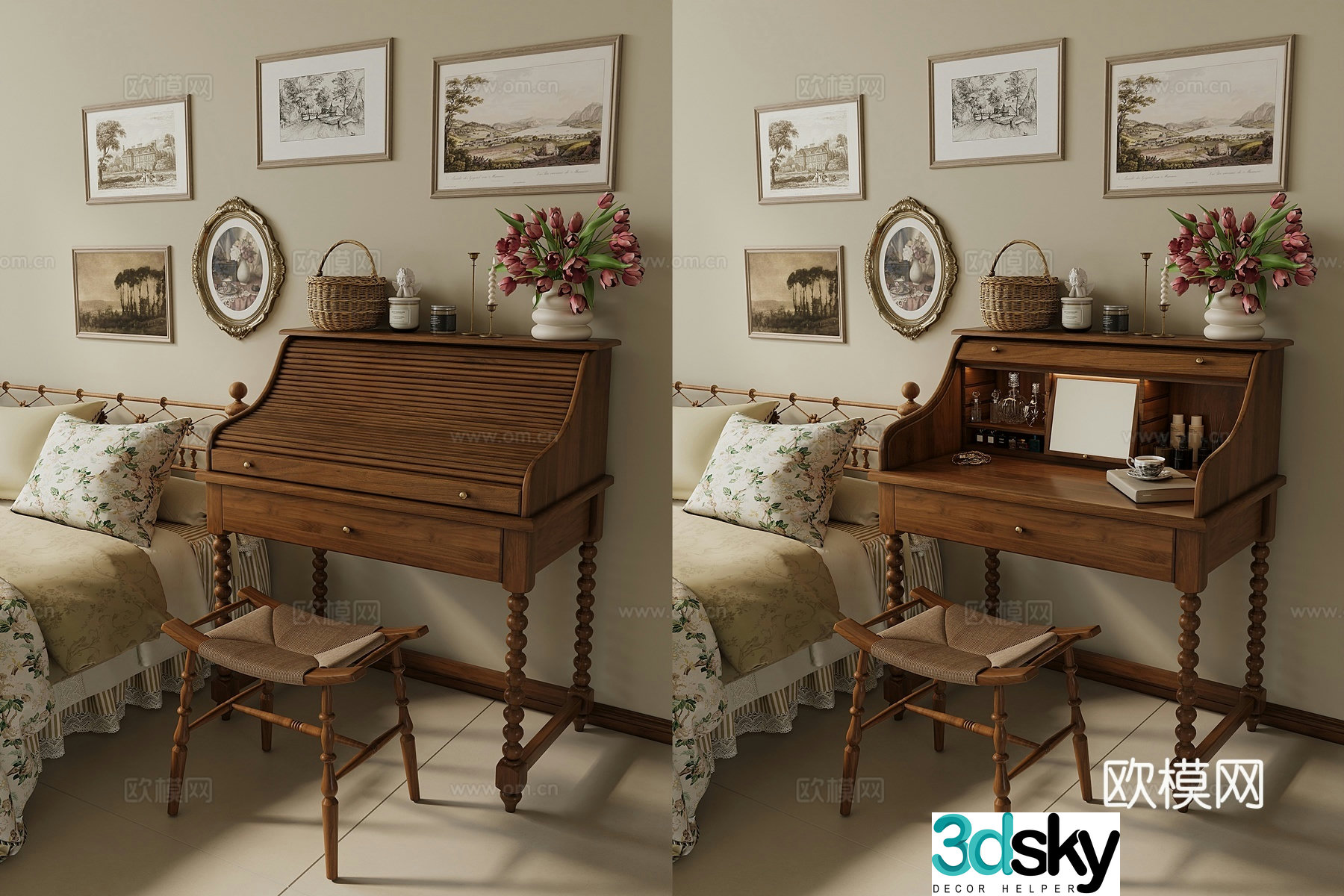 French vintage dresser 3d model