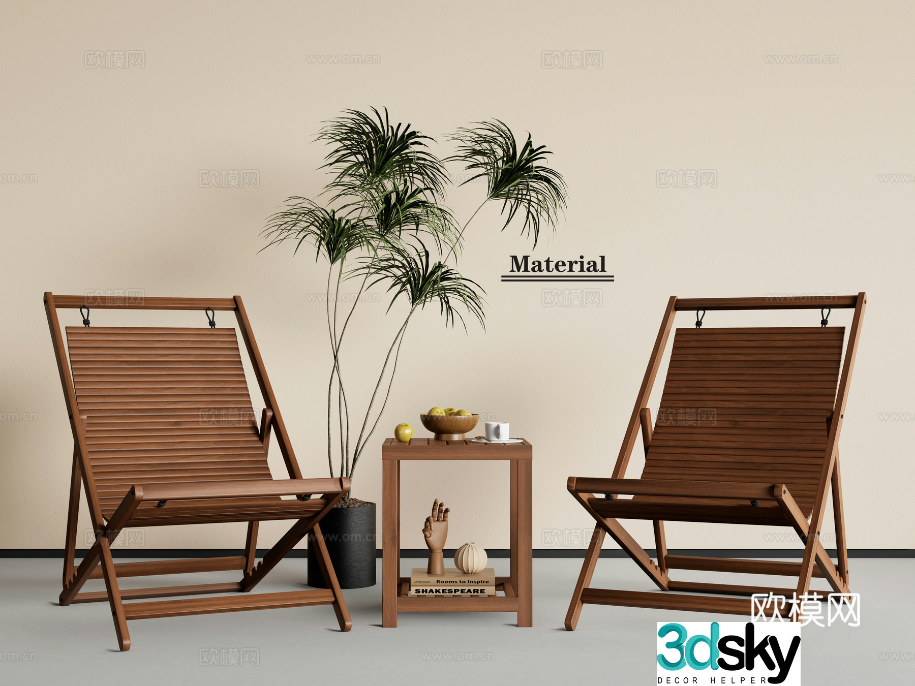 Medieval style lounge chair leisure lounge chair 3d model