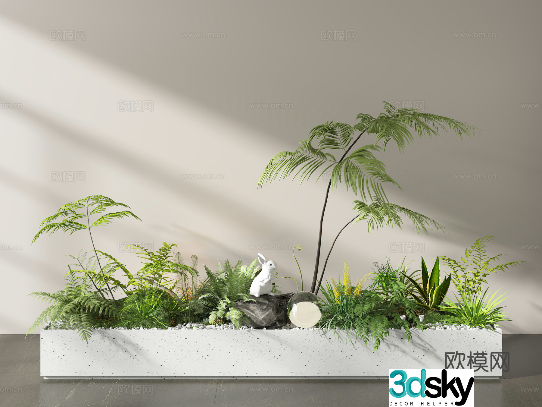 Green plant pile plant landscaping fern plant pile 3d model