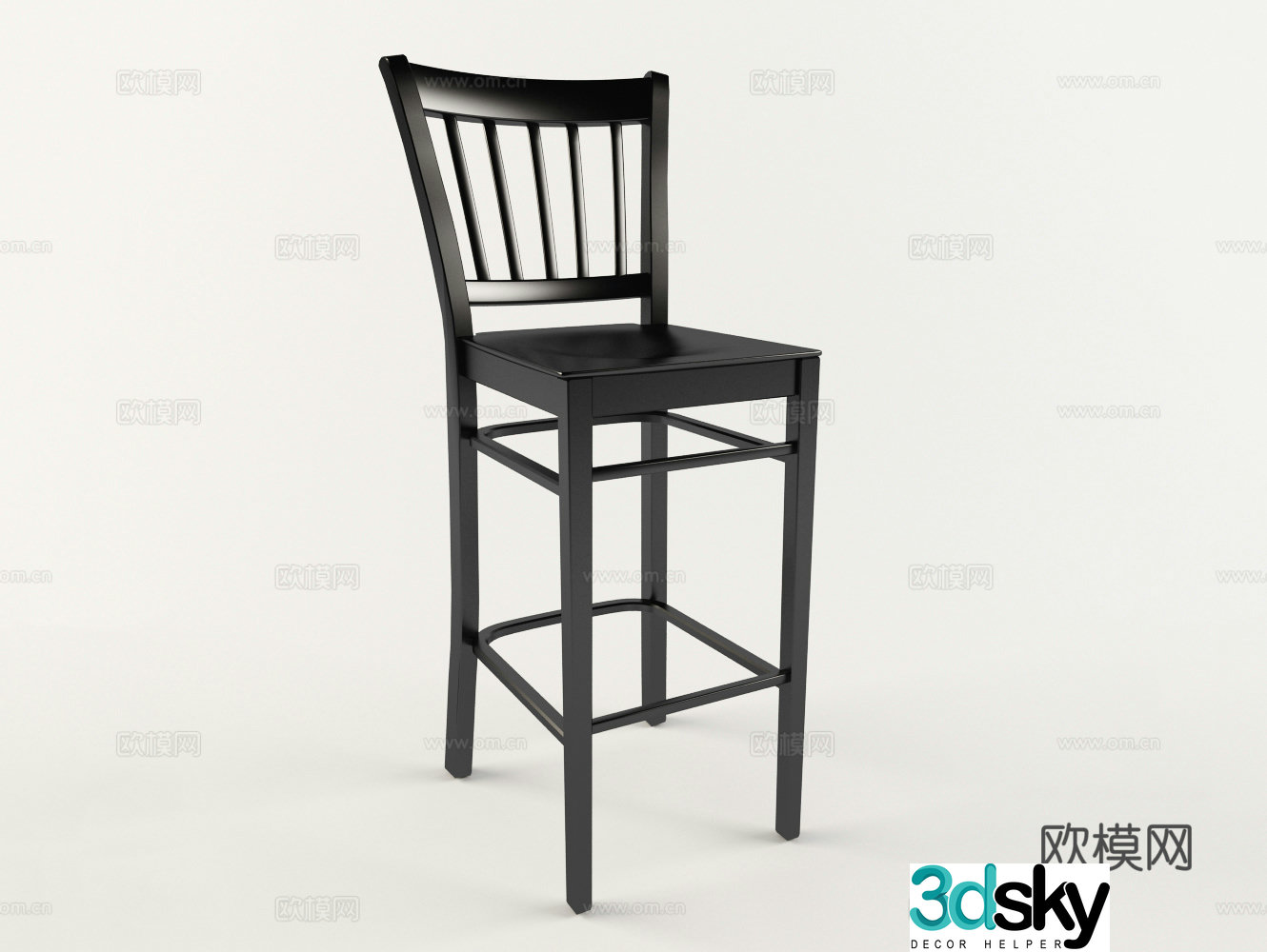 New Chinese style bar chair bar chair 3d model