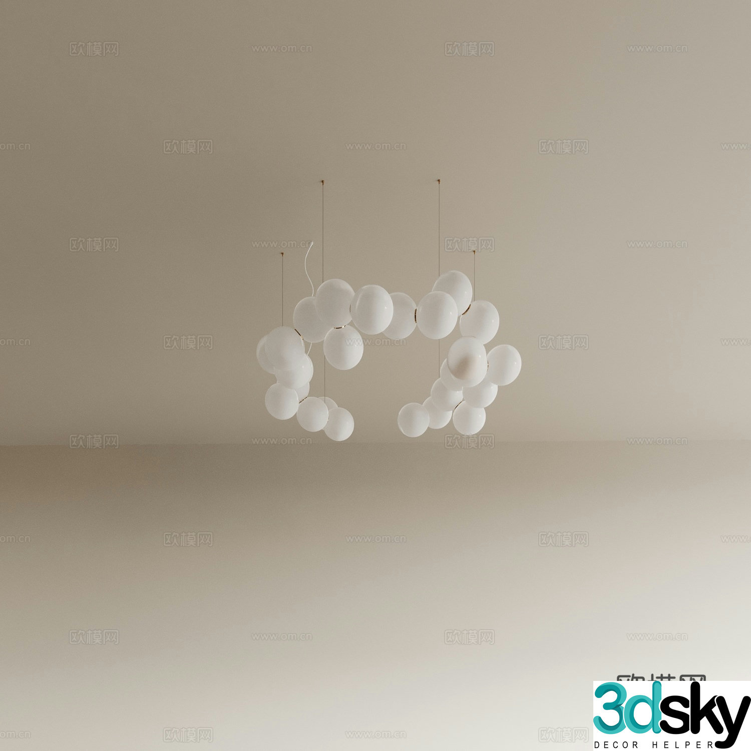 Modern bubble chandelier 3d model