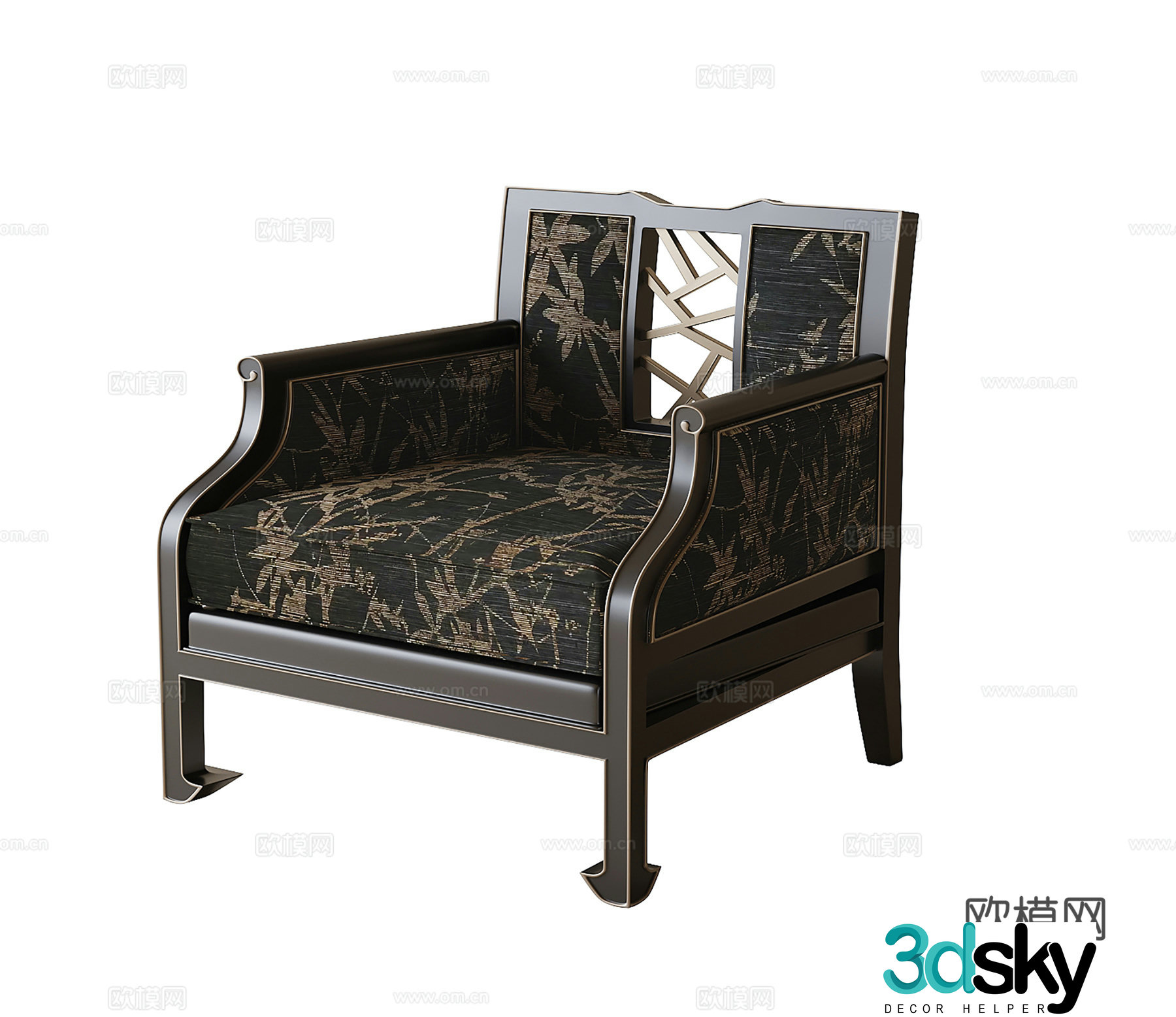 French armchair lounge chair 3d model