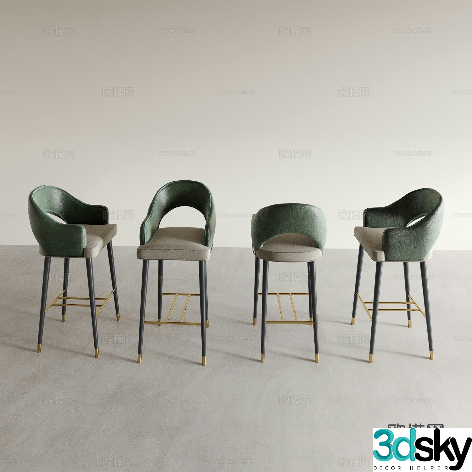 Modern bar stool bar stool high stool 3d model