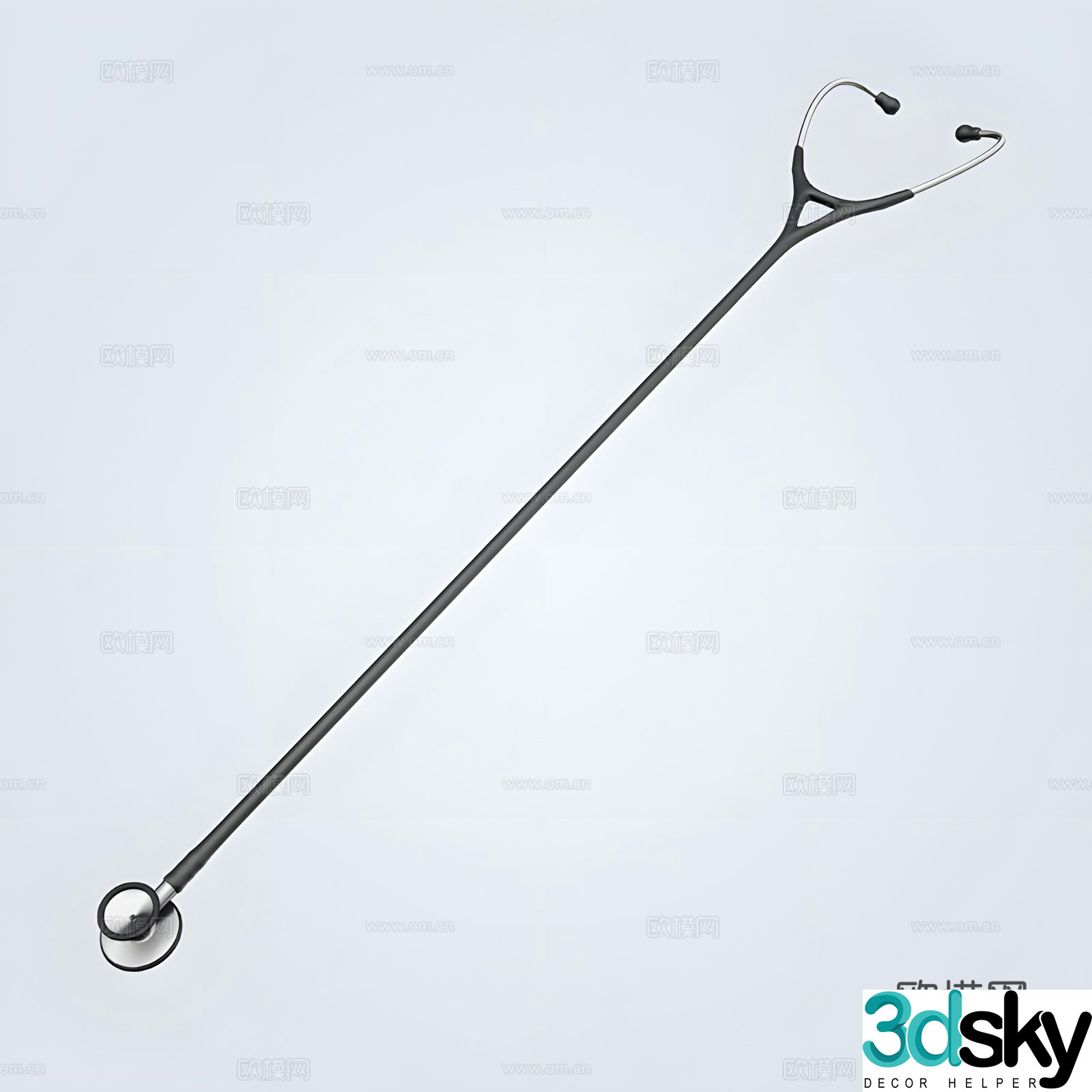 Physical examination stethoscope 3d model