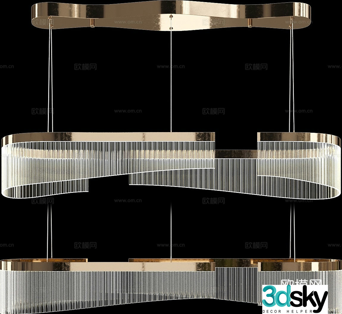 Light luxury crystal lamp 3d model