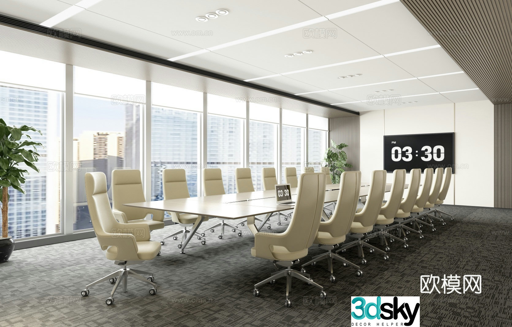 Modern conference room 3d model