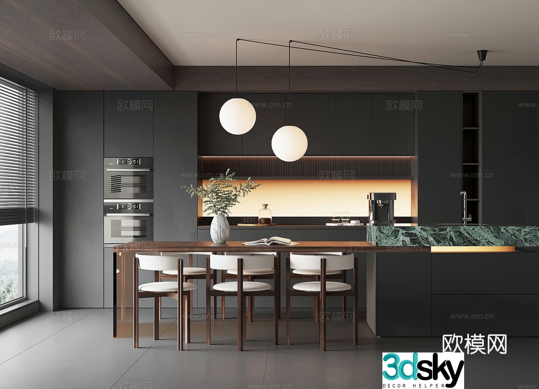 Italian island restaurant 3d model