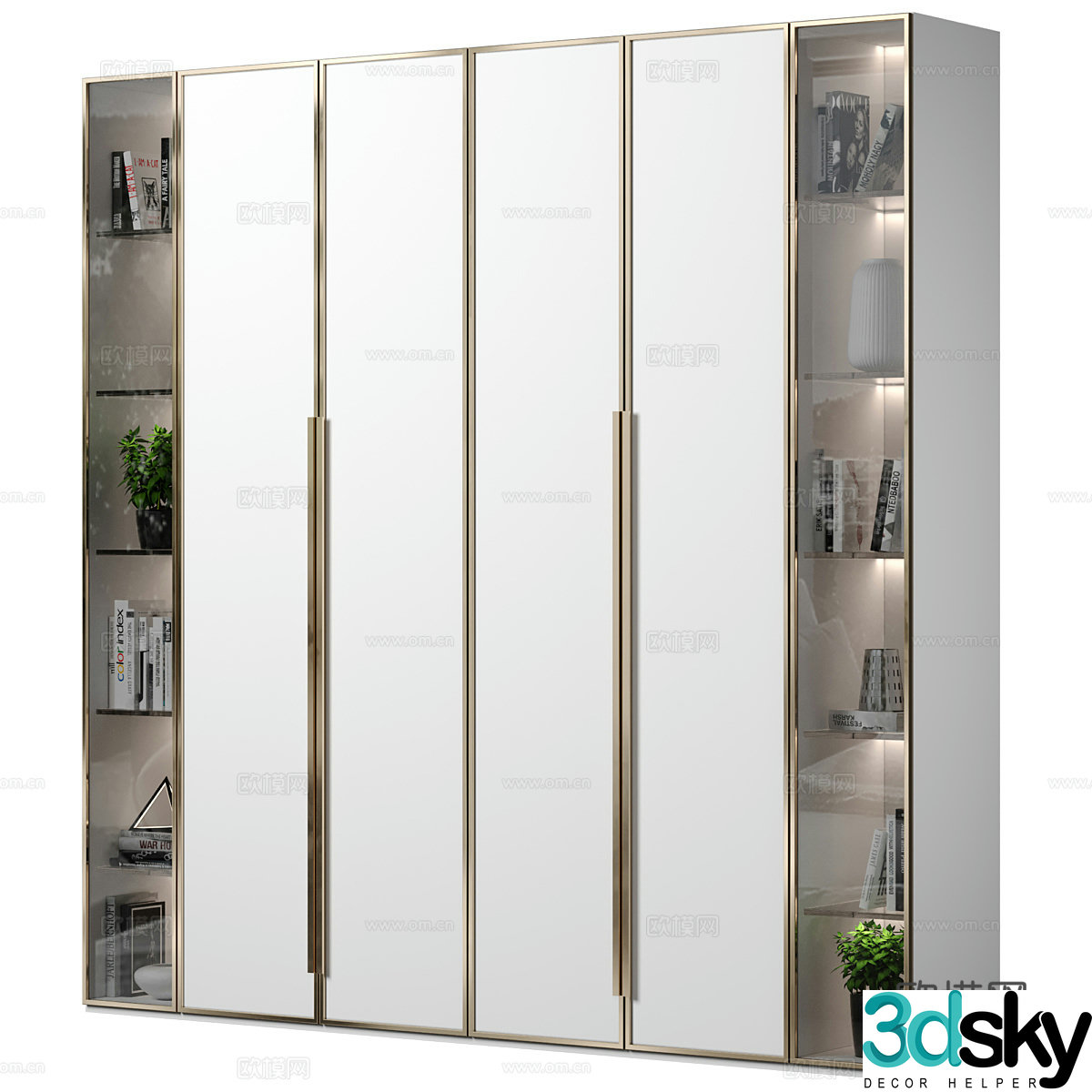 Light luxury wardrobe 3D model