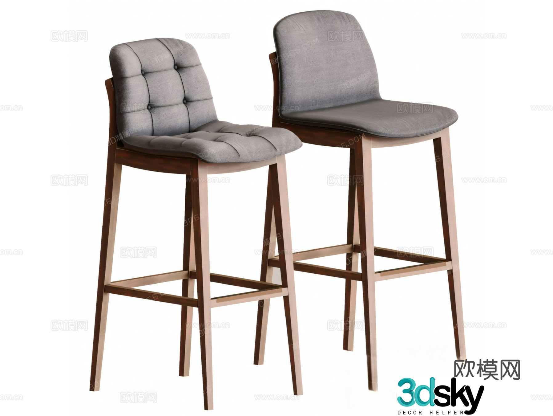 Nordic bar chair bar chair 3d model