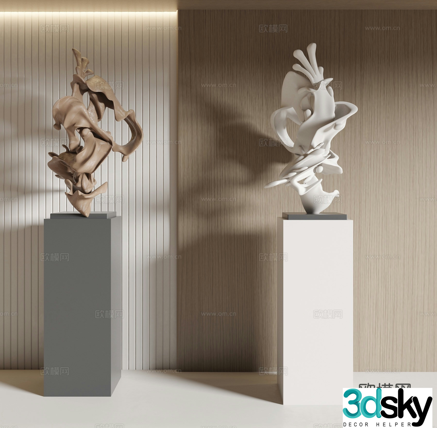 Plaster sculpture art ornament 3d model