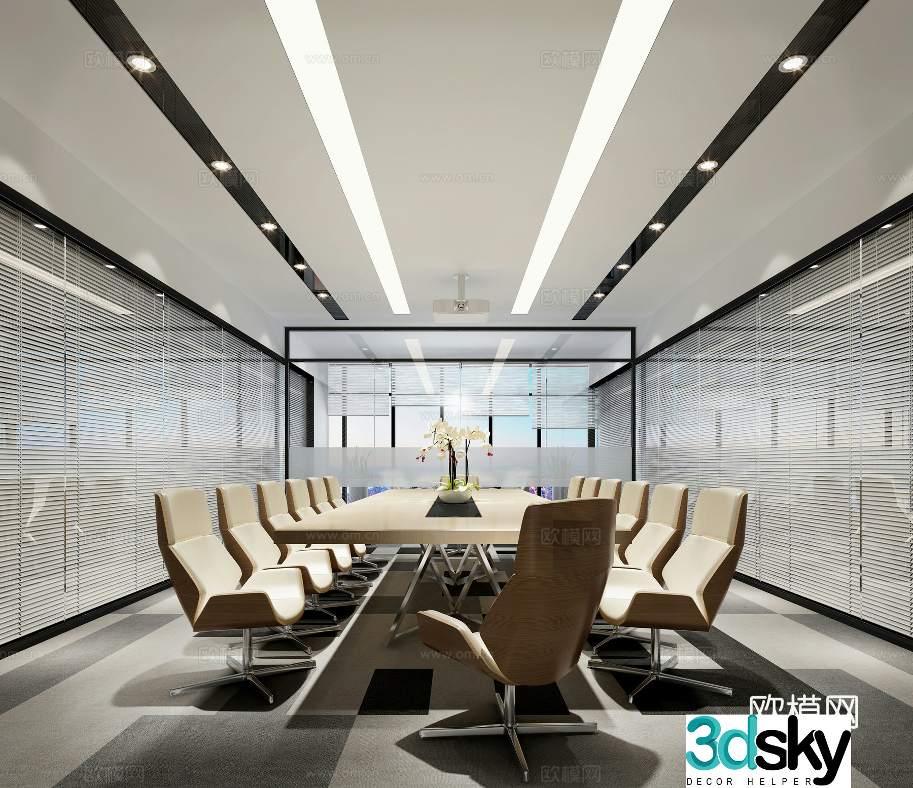 Modern conference room 3d model