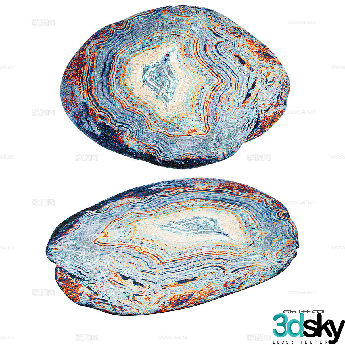 Modern shaped carpet shaped carpet 3d model