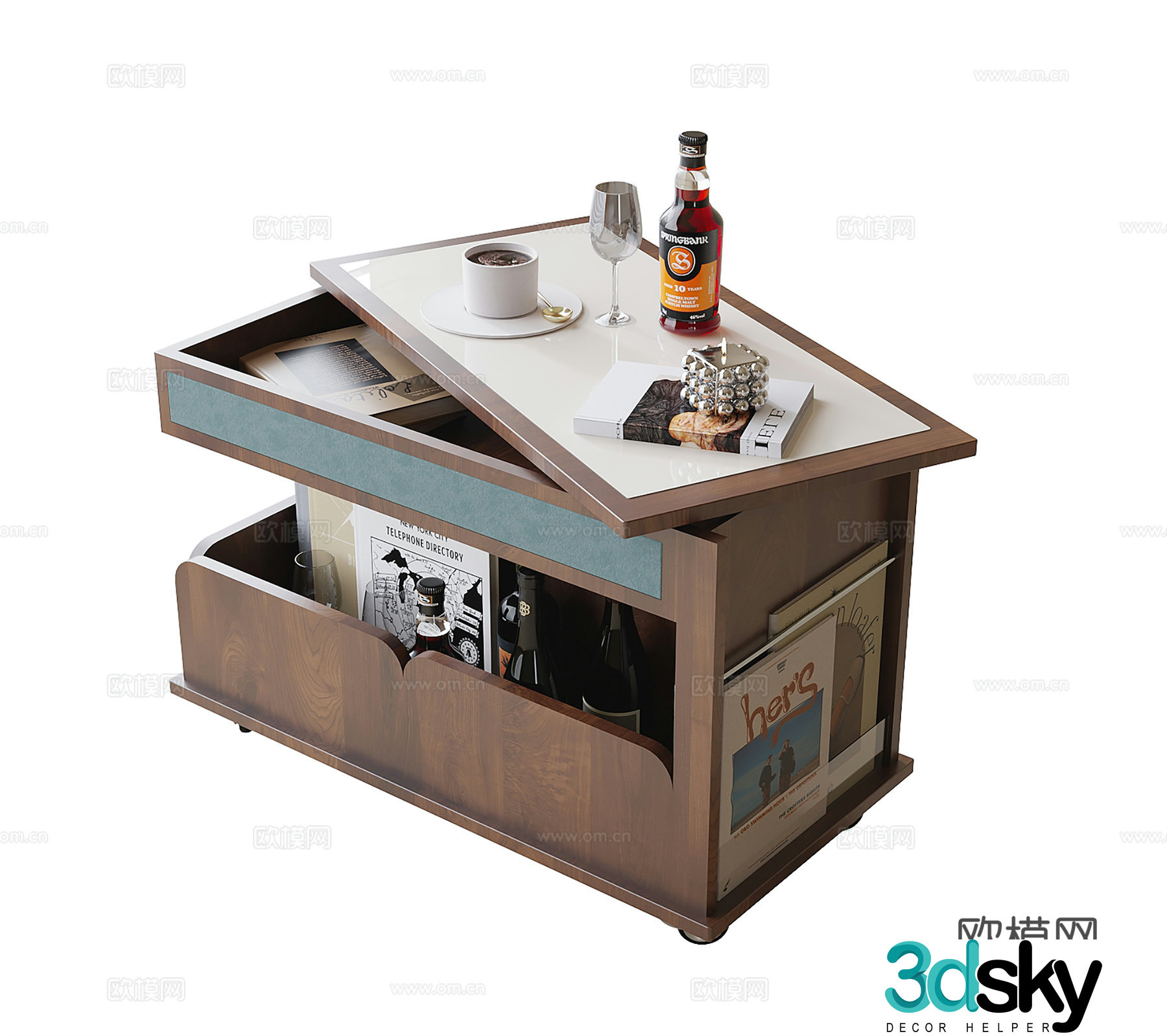 New Chinese style side table and corner table 3D model