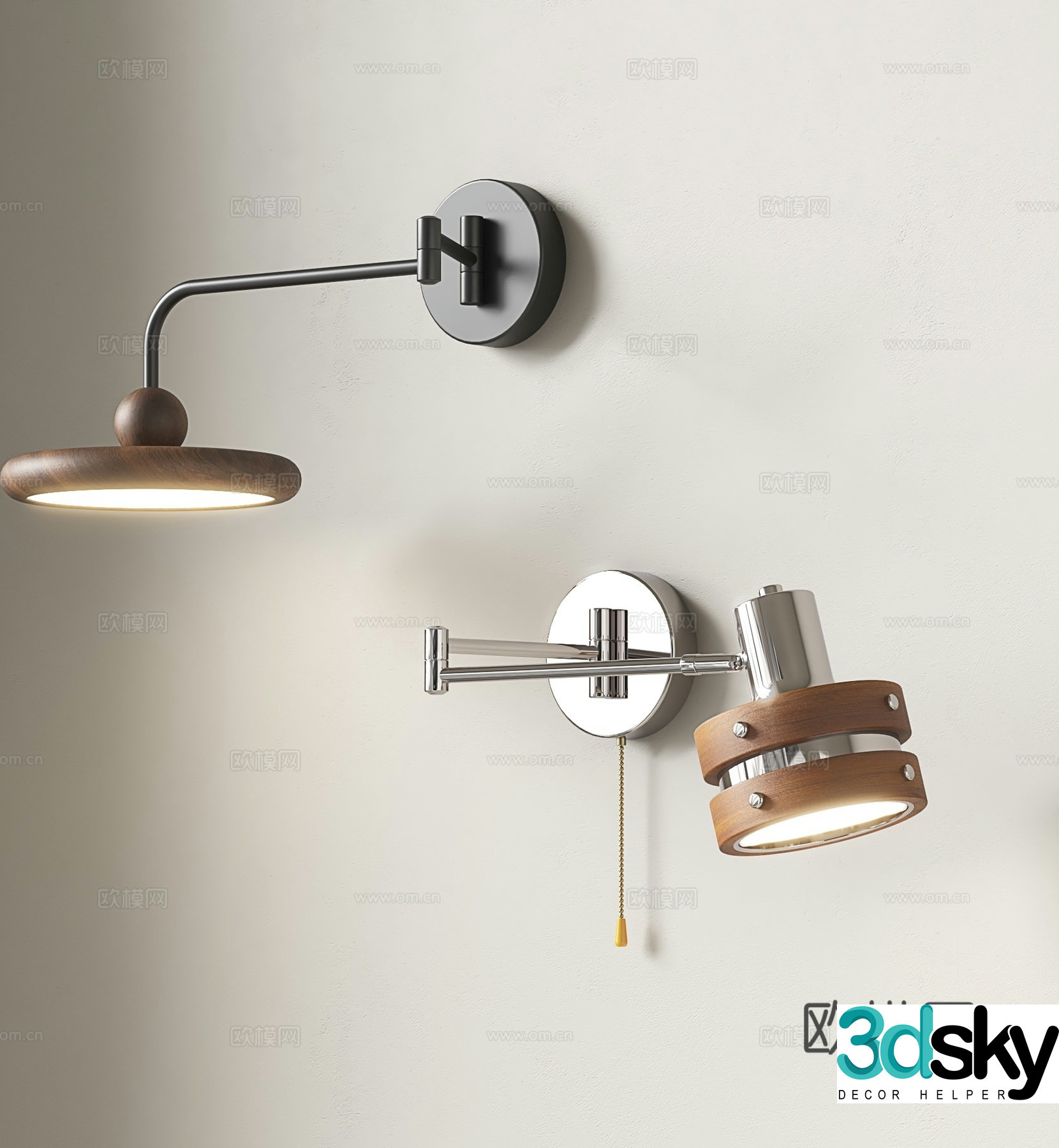 Medieval style wall lamp 3d model