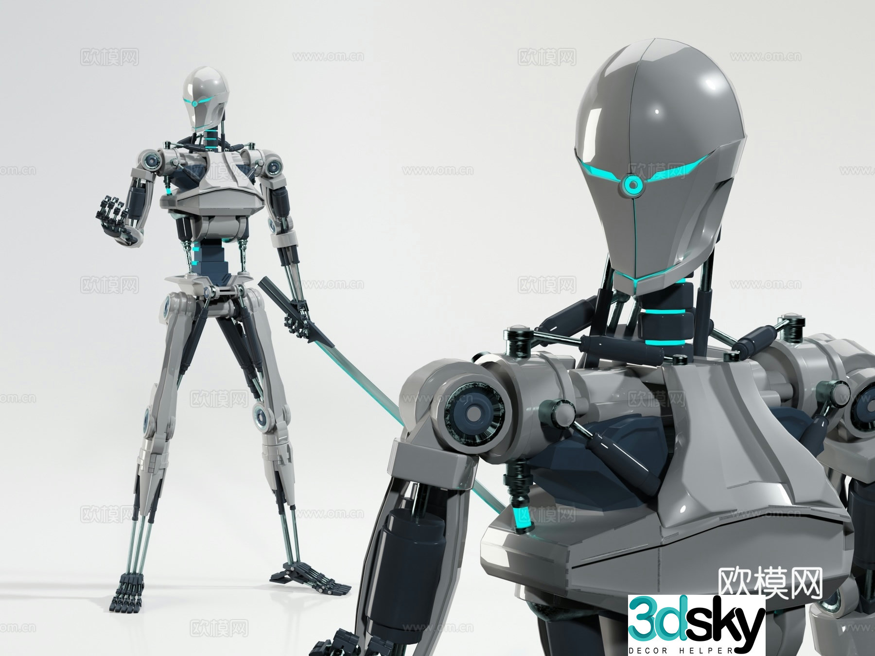 Battle robot intelligent robot 3d model