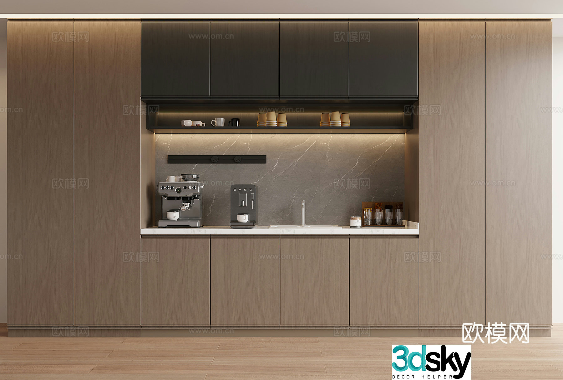 Italian sideboard tea cabinet 3d model