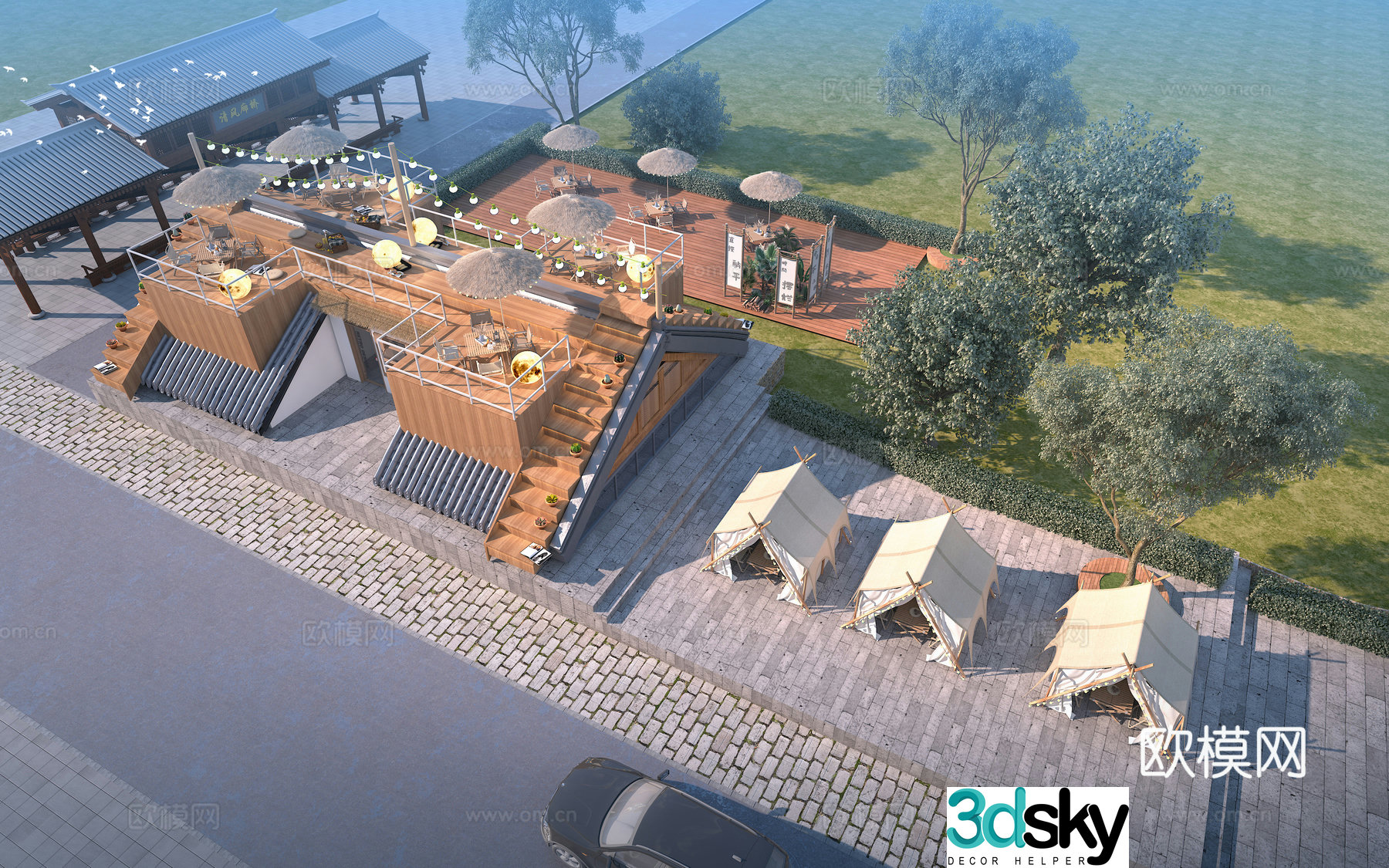 B&B internet celebrity check-in campsite farmhouse 3D model