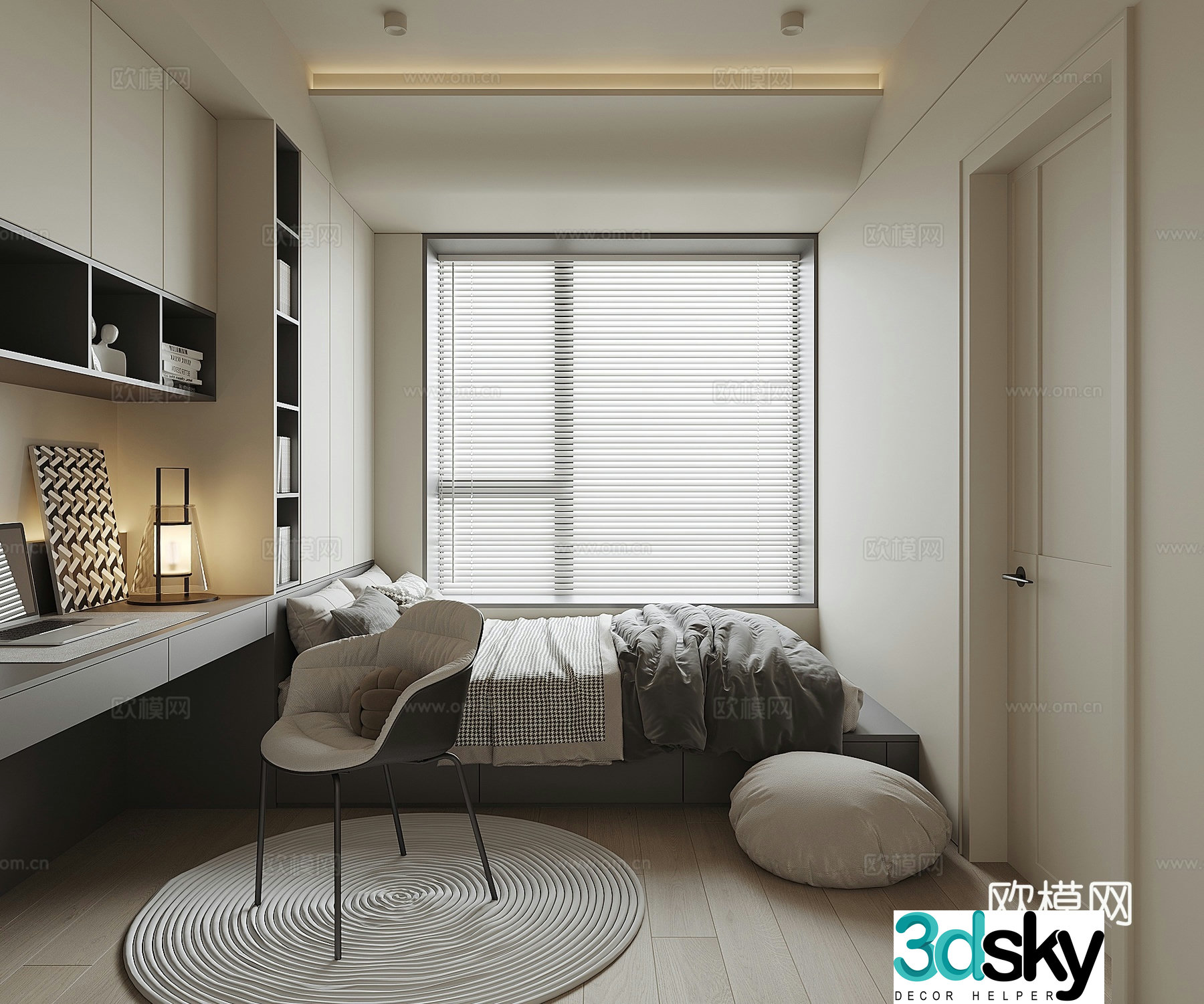 Modern tatami bedroom 3d model