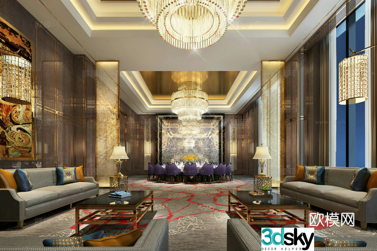 Restaurant private dining room 3D model