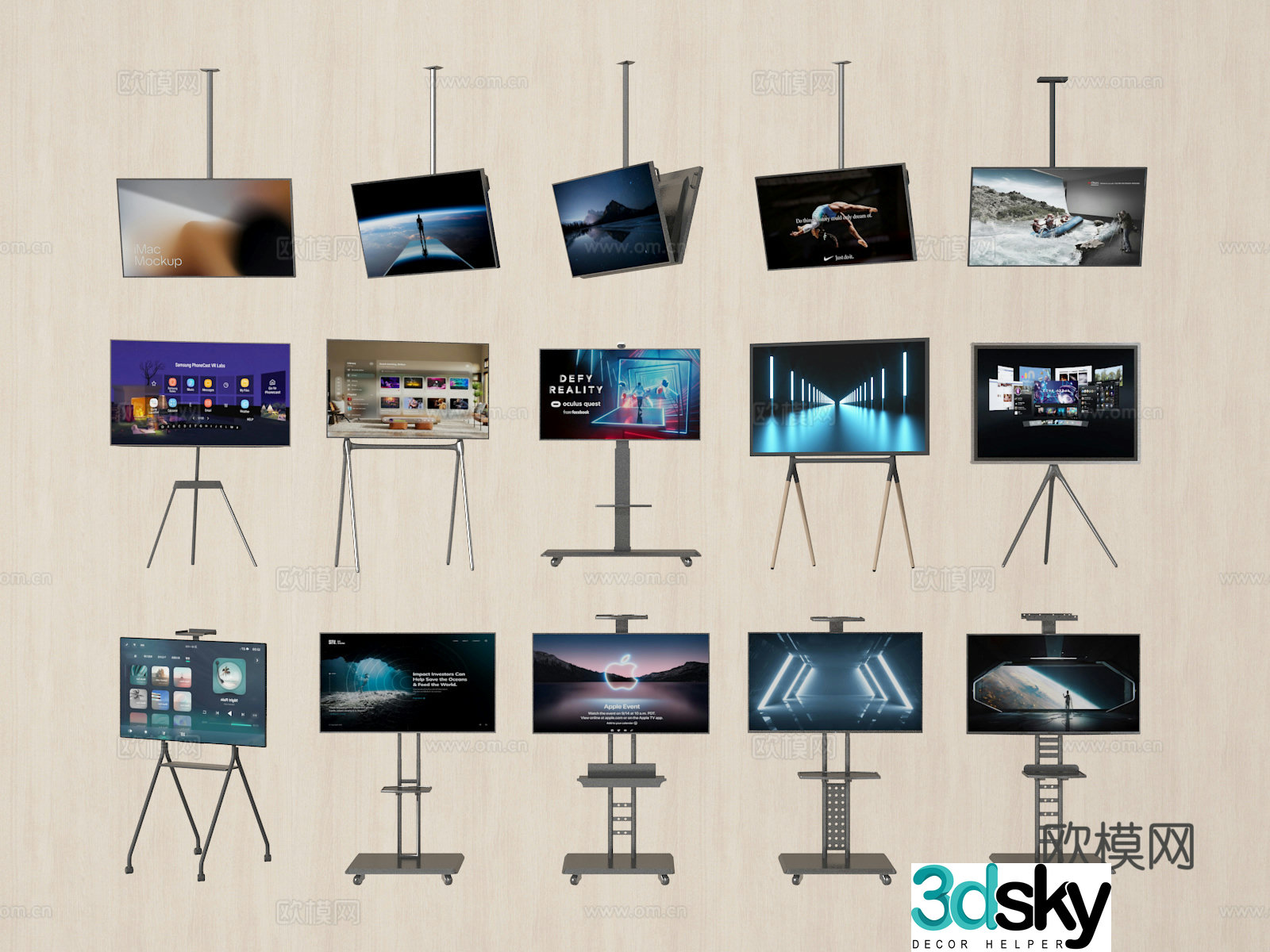 stand tv tv crane arm tv 3d model
