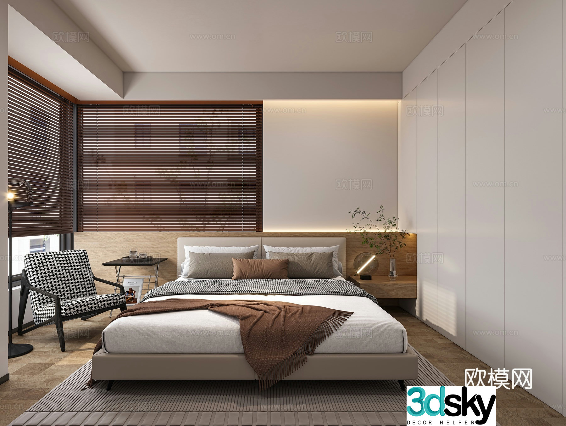 Modern bedroom master bedroom 3d model