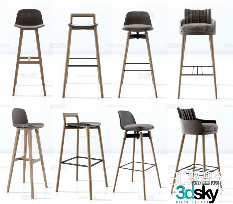 Modern bar stool bar stool bar stool 3d model