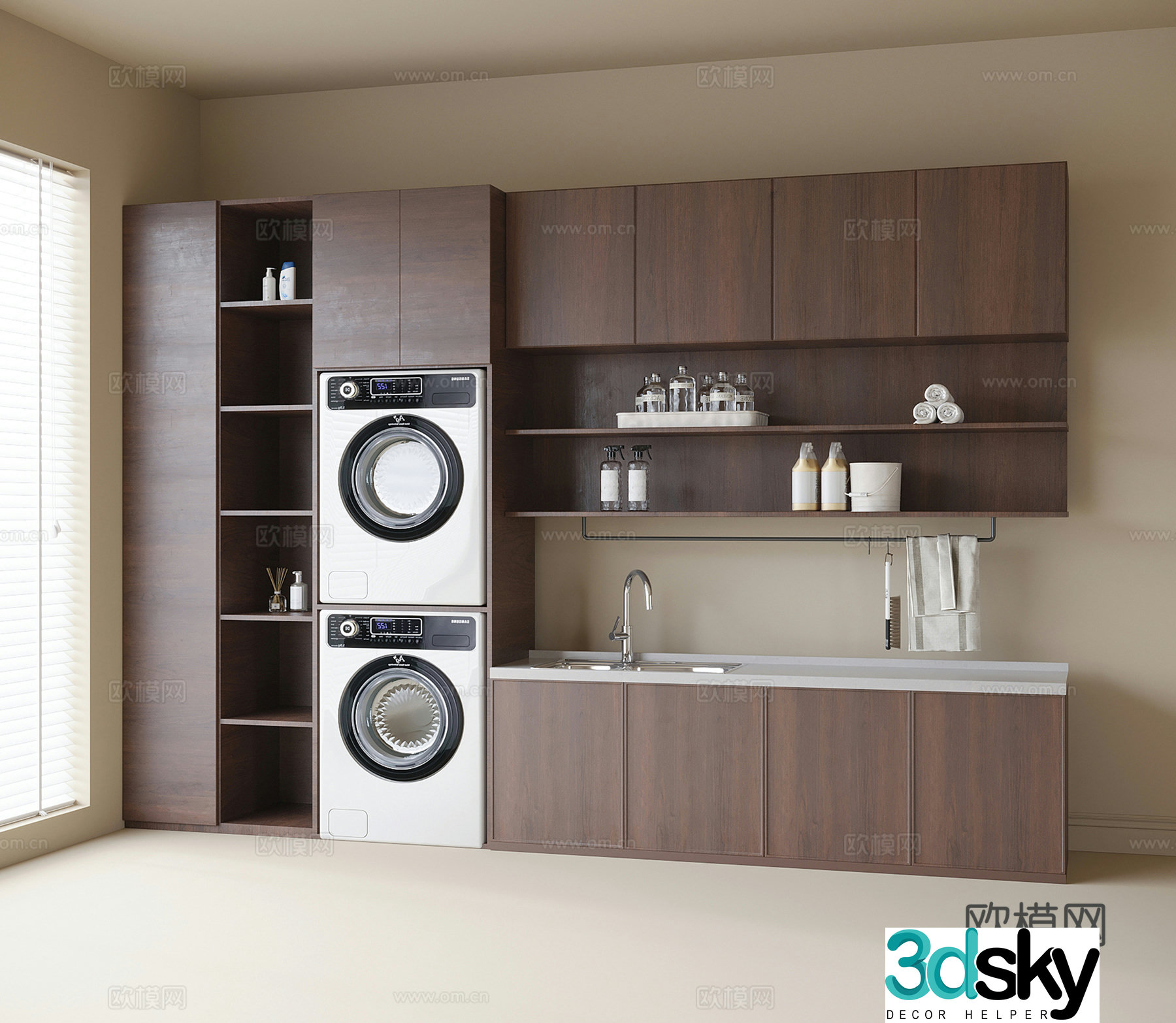 Modern washing machine cabinet washing machine 3d model