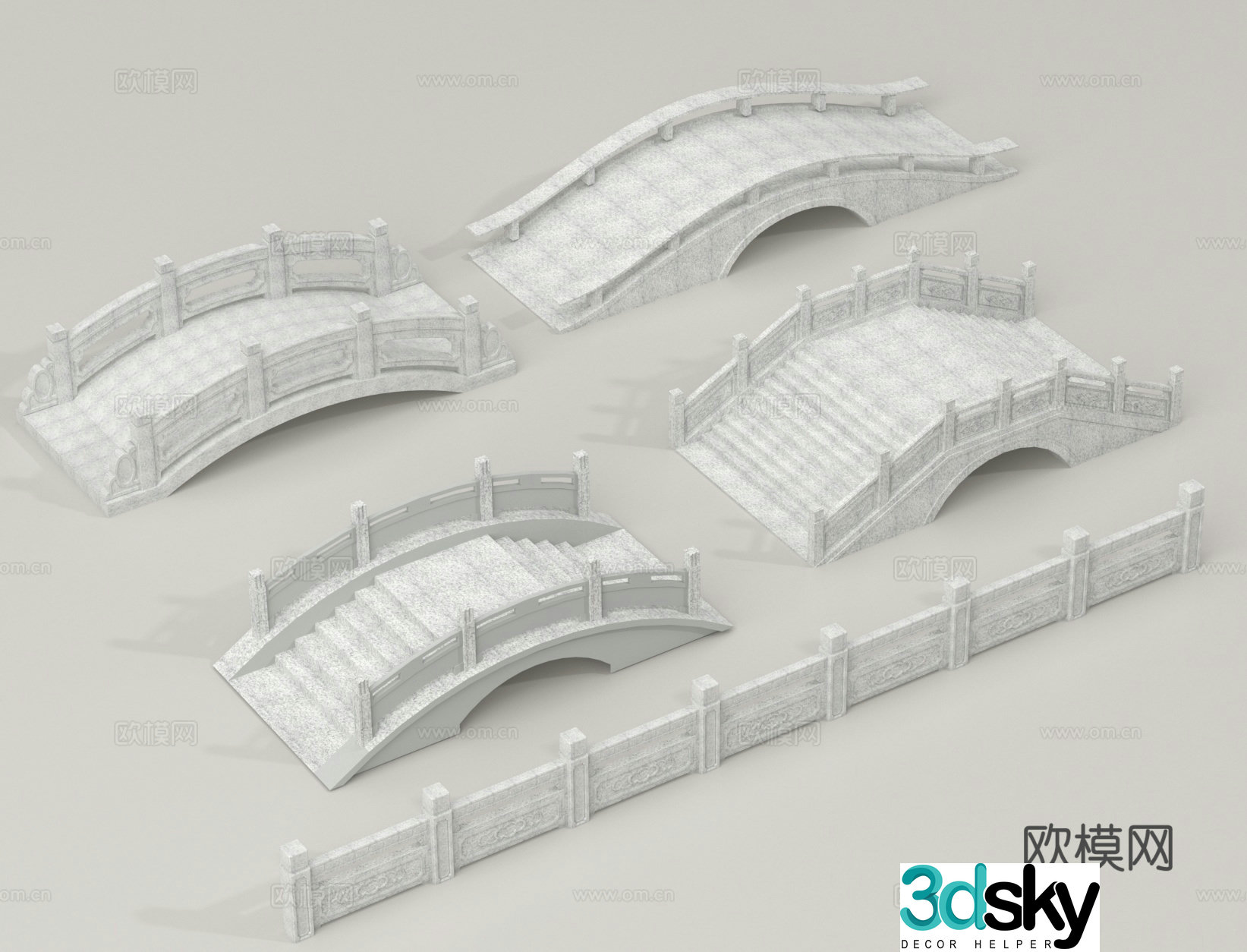 Landscape Arch Bridge Courtyard Bridge Single Arch Bridge 3D model