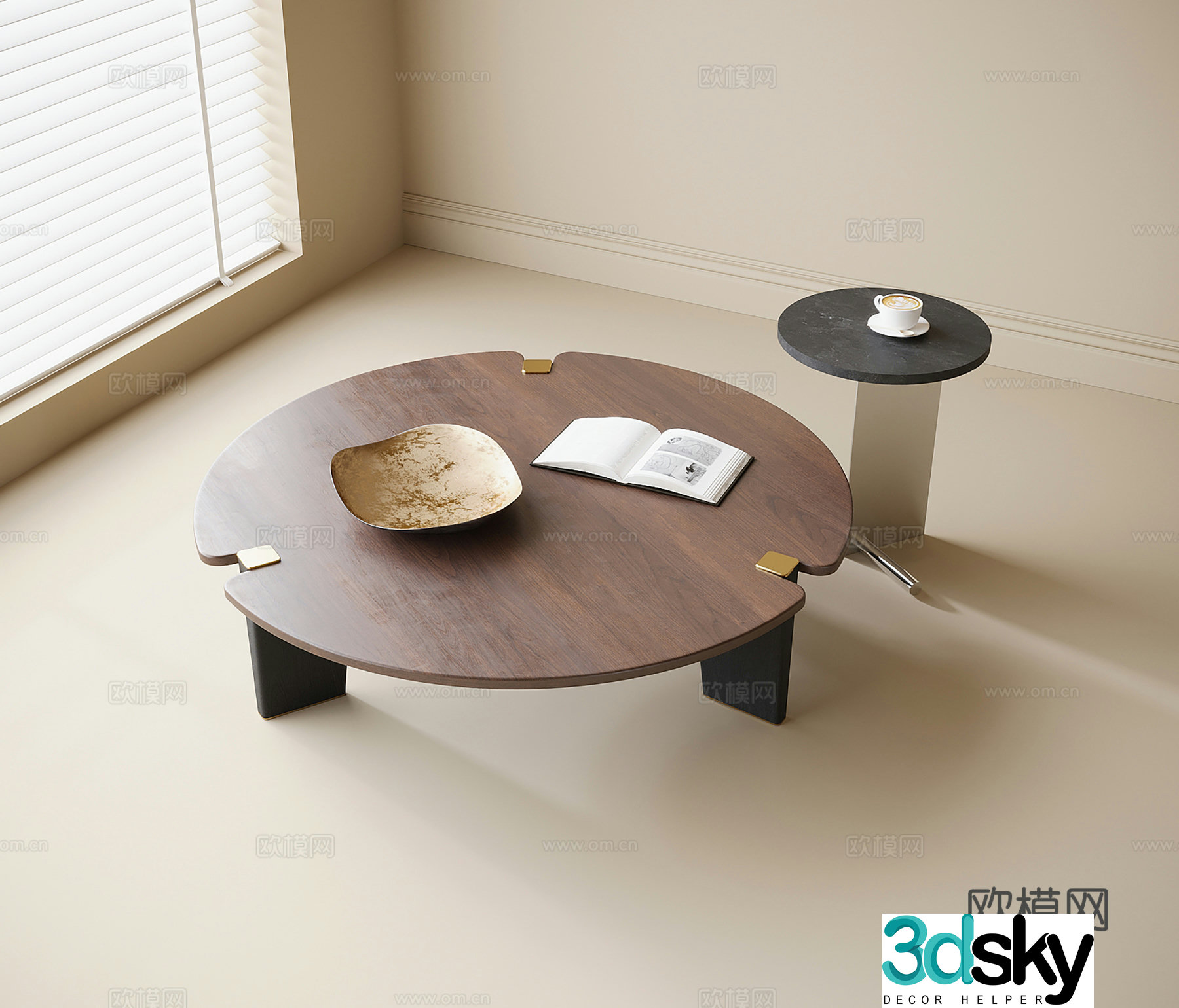 Modern round coffee table 3d model