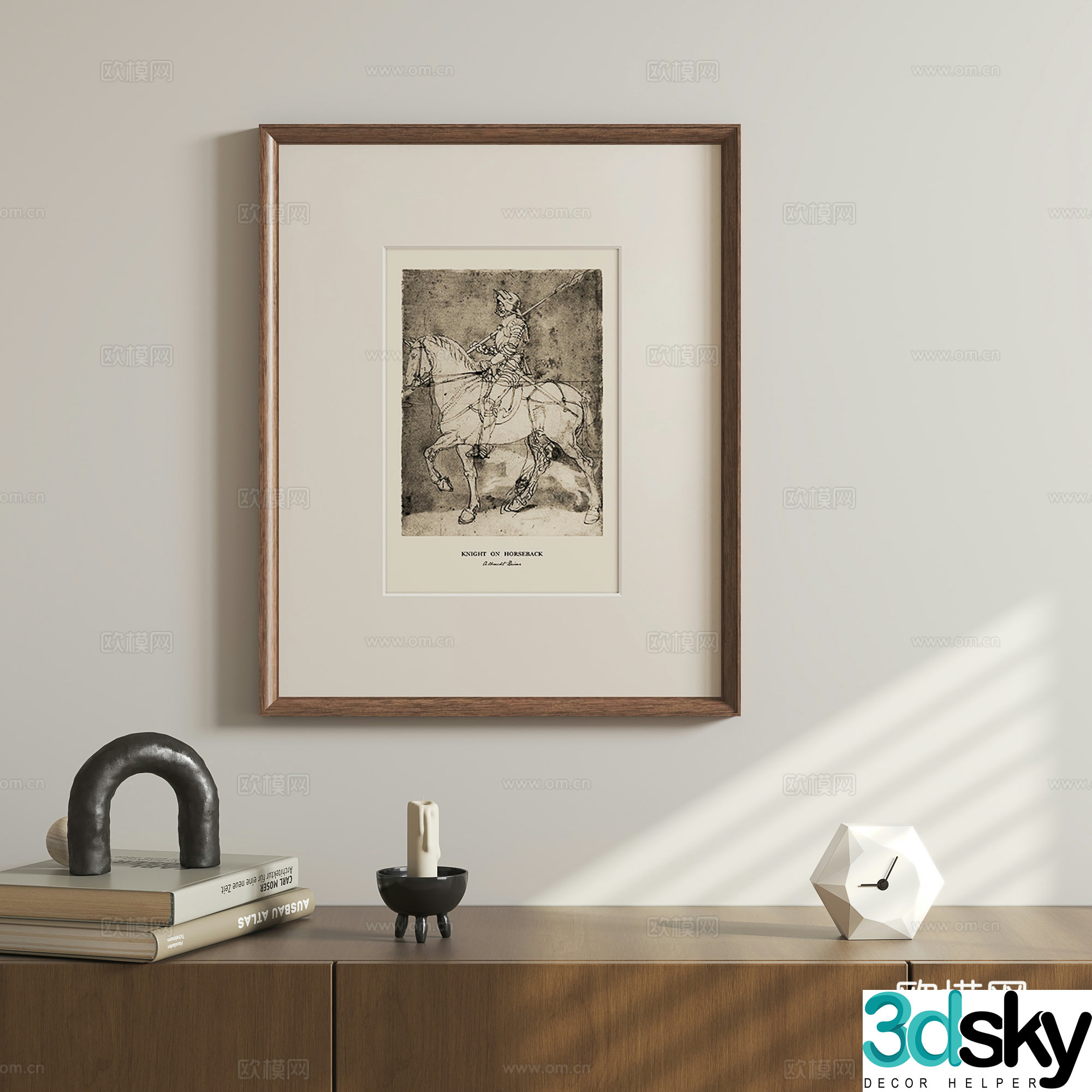 French retro hanging painting abstract painting 3d model