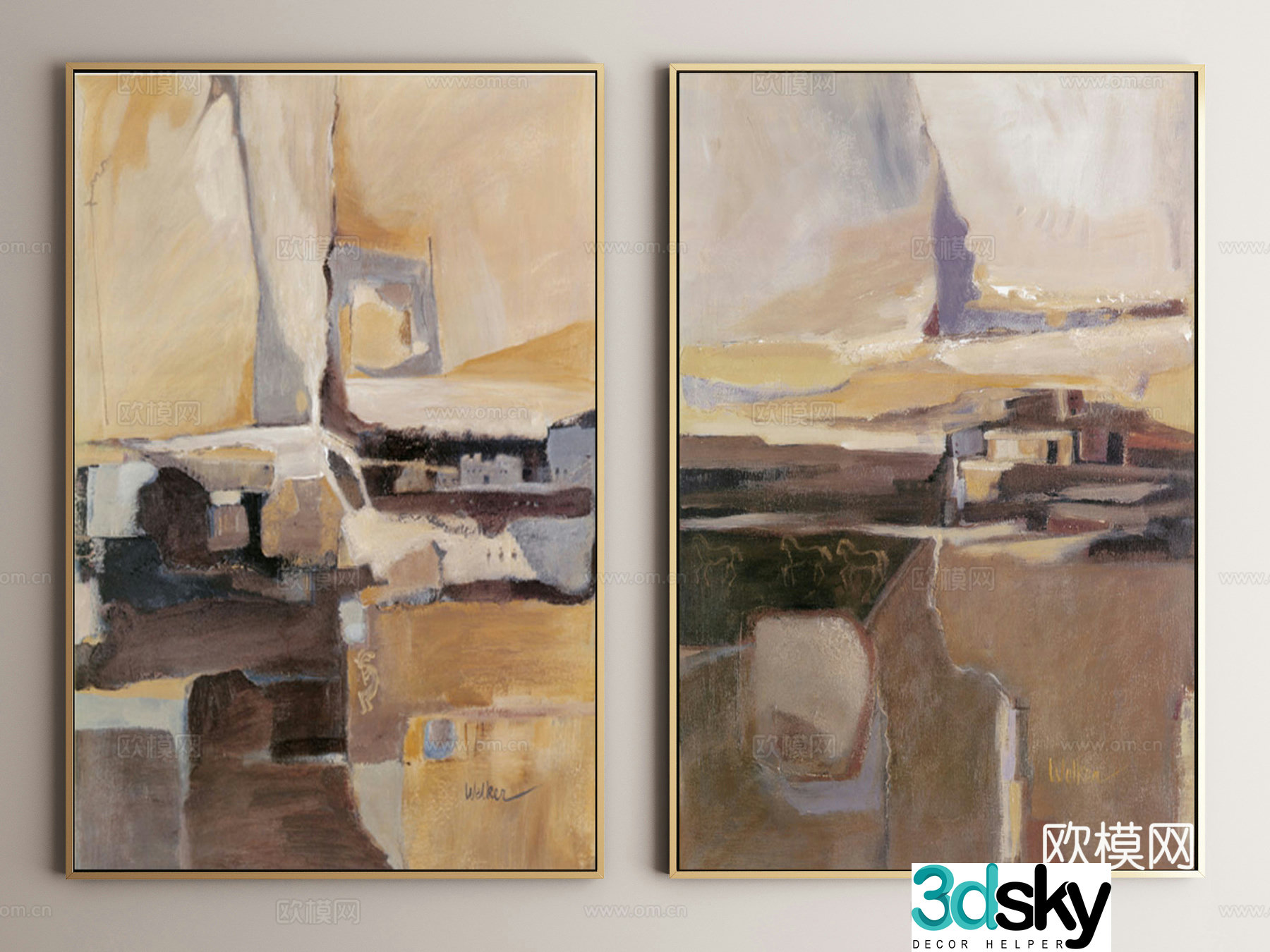 Texture painting abstract painting decorative painting 3d model
