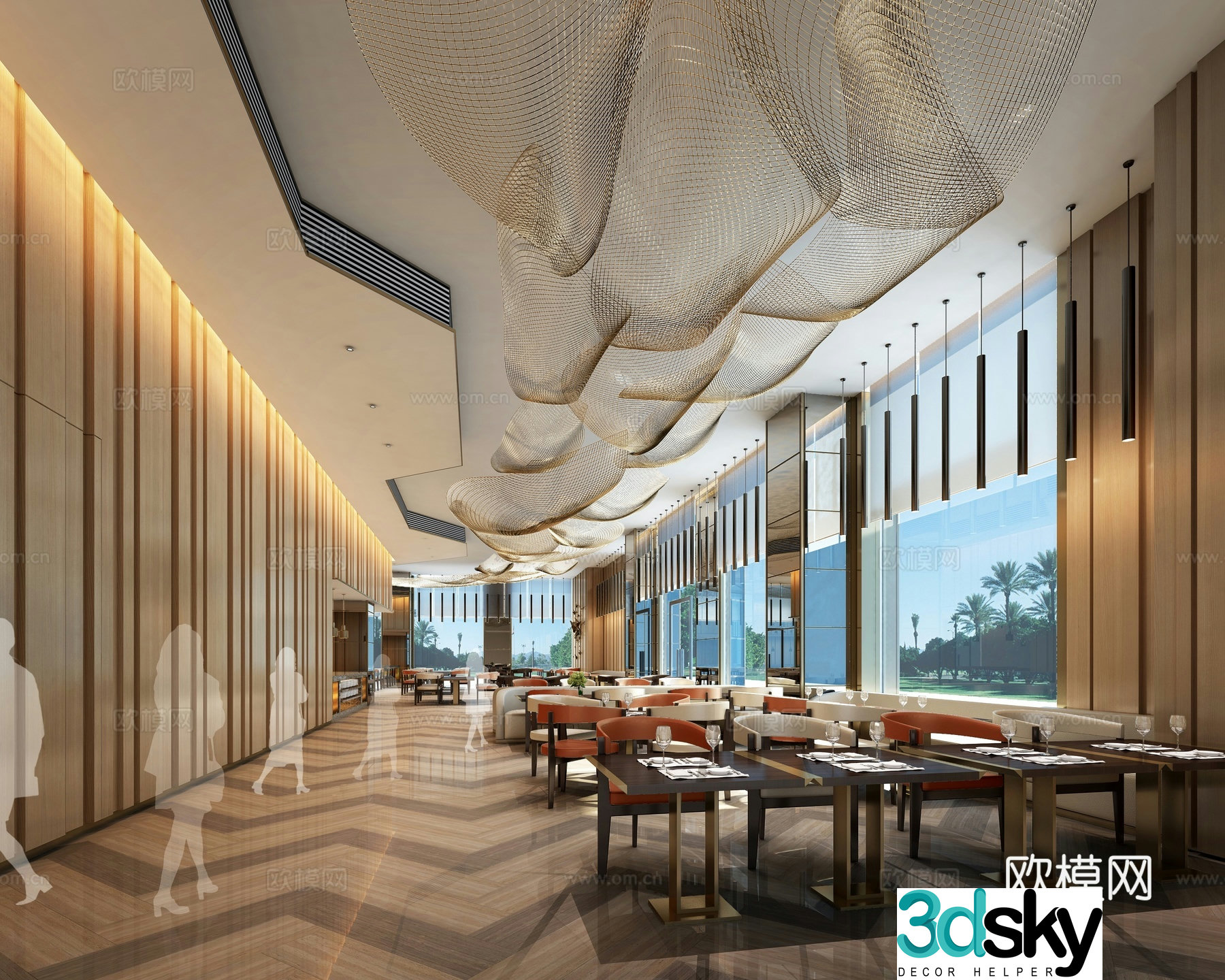Hotel lobby bar 3d model