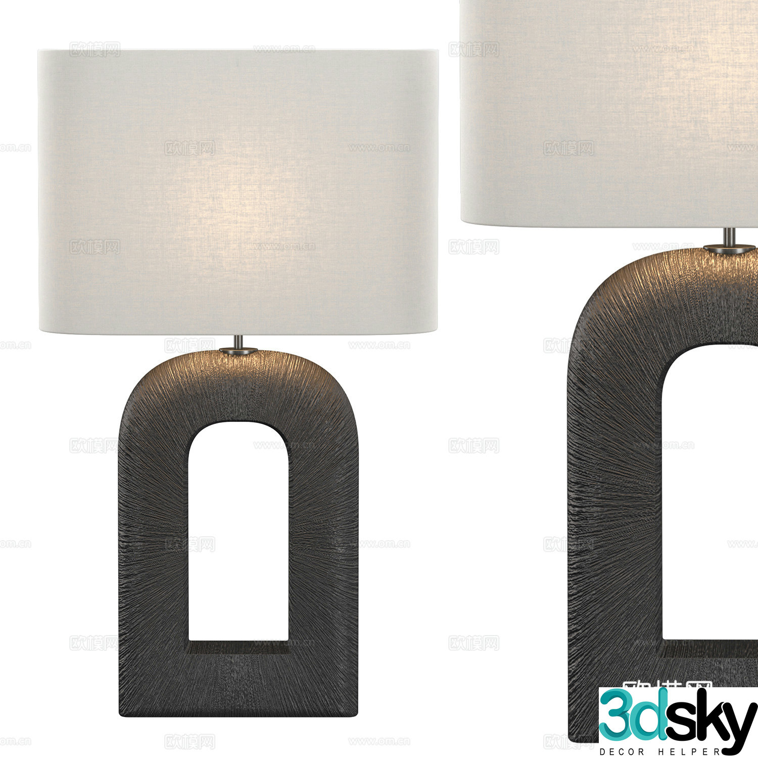 Creative desk lamp cloth cover desk lamp 3d model