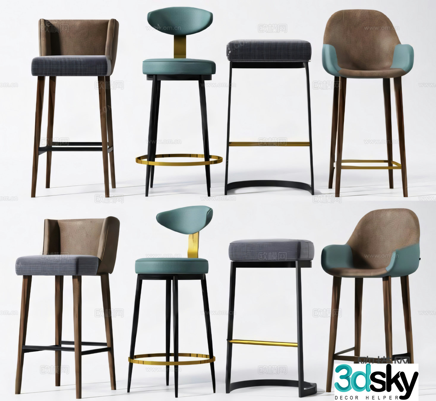 modern bar stool bar stool leather bar stool 3d model