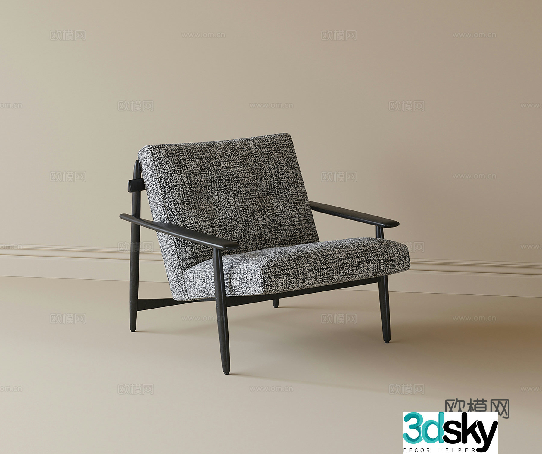 Modern leisure chair single chair 3d model