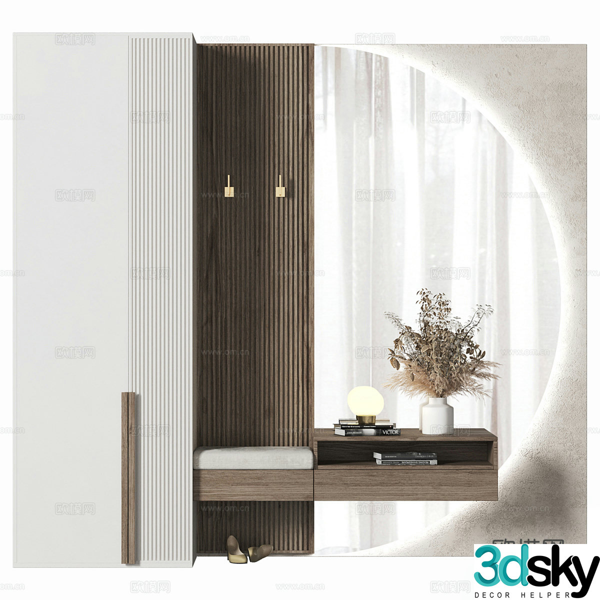 Modern dressing table integrated 3d model
