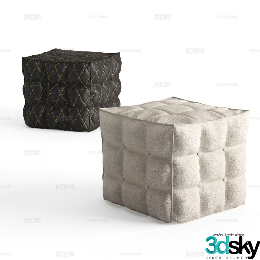 modern sofa stool stool cushion ottoman 3d model