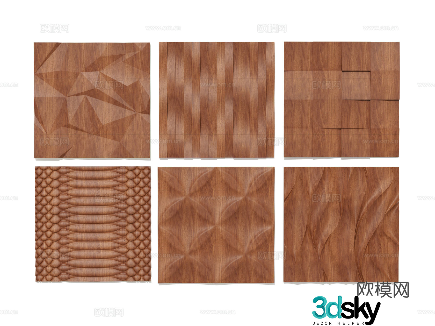 Modern wall veneer wood veneer three-dimensional wall facade special-shaped wainscot d â€‹â€‹model