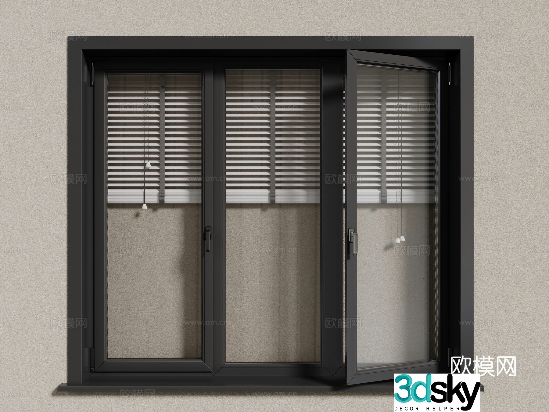 Modern windows aluminum alloy windows casement windows floor-to-ceiling windows 3d model